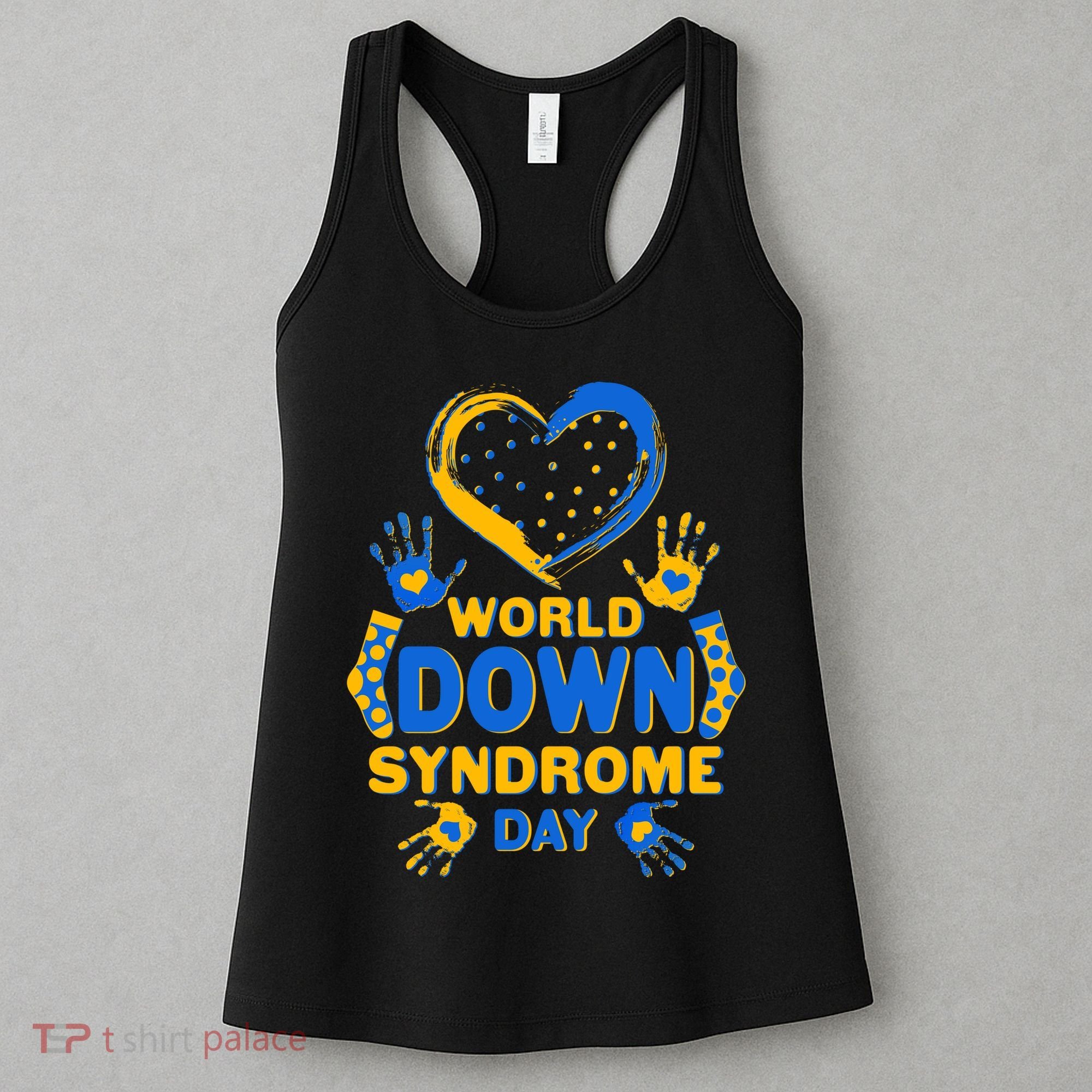 World Down Syndrome Day Painted Hands And Polka Dots  Women's Tank Top