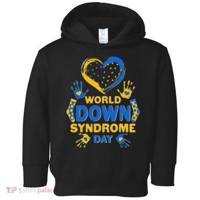 World Down Syndrome Day Painted Hands And Polka Dots  Toddler Hoodie
