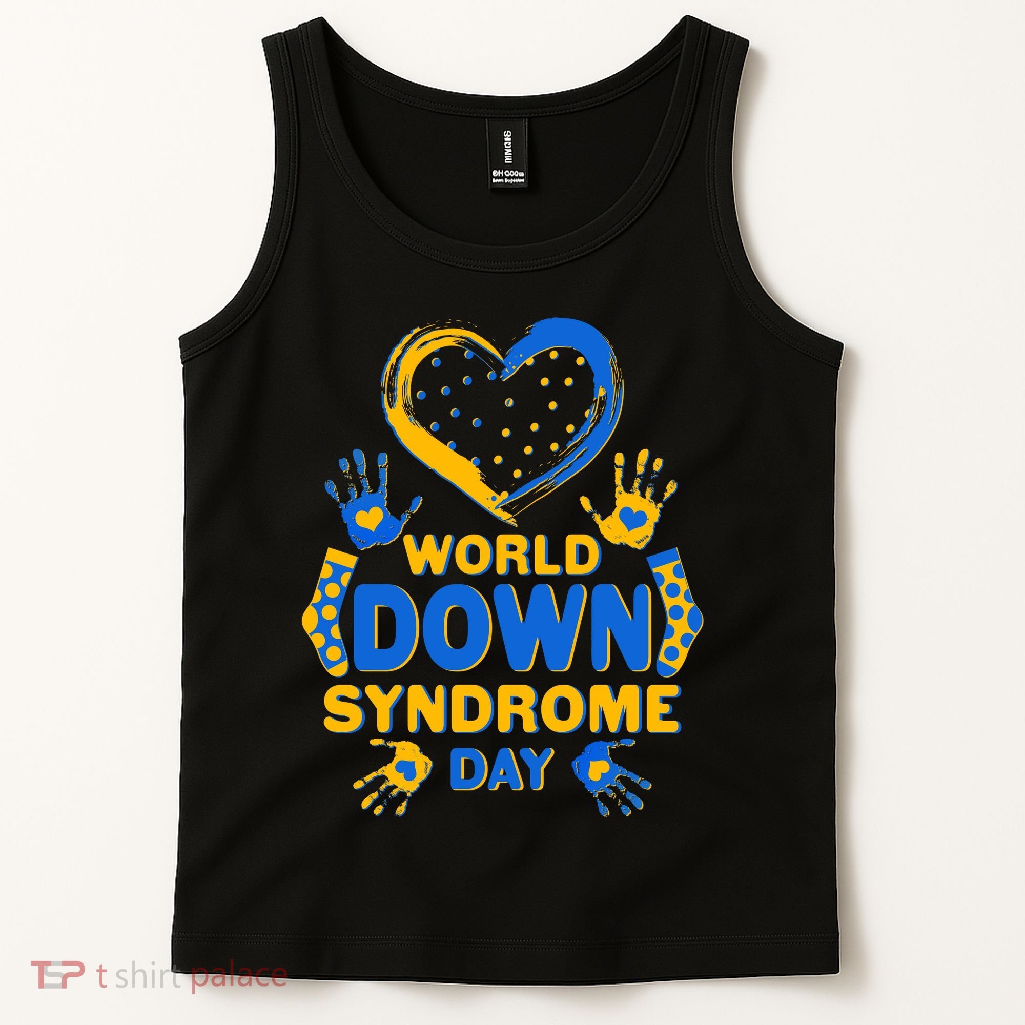 World Down Syndrome Day Painted Hands And Polka Dots  Tank Top