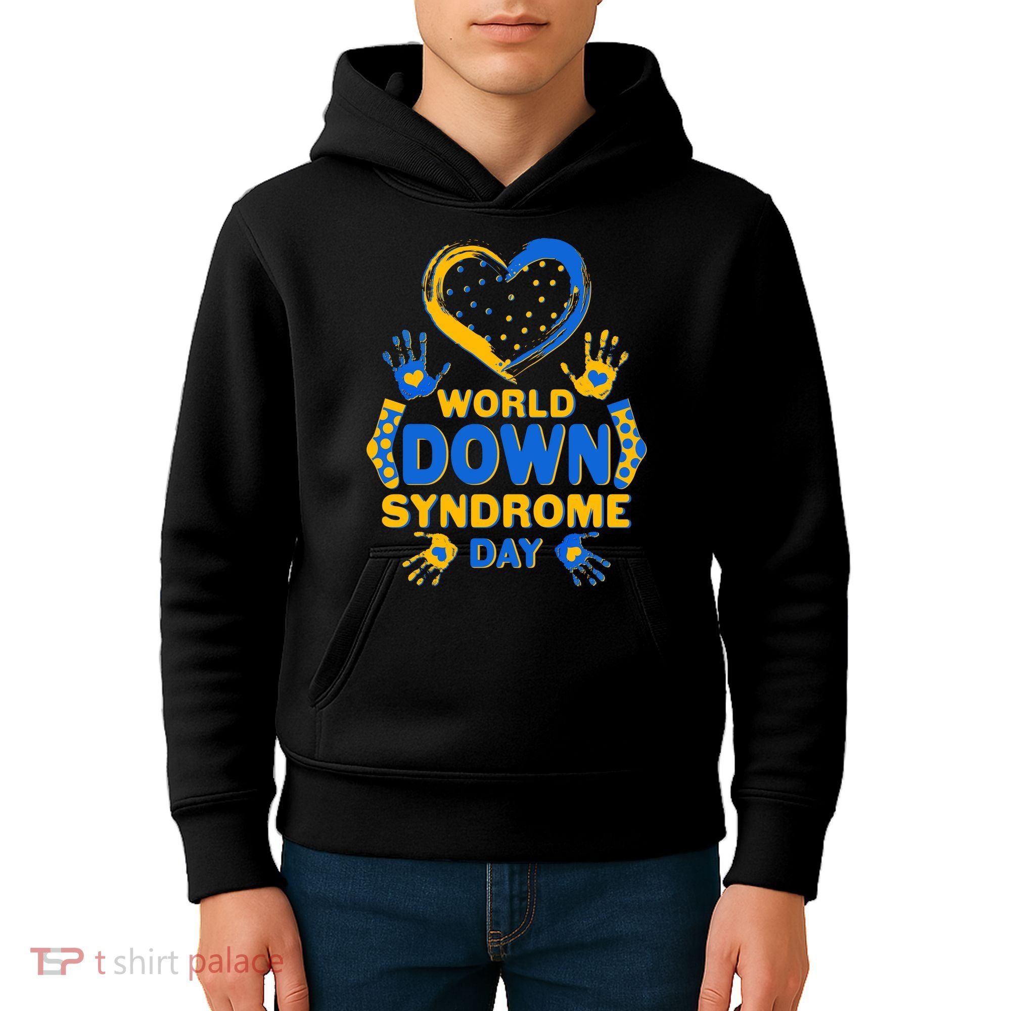 World Down Syndrome Day Painted Hands And Polka Dots  Kids Hoodie