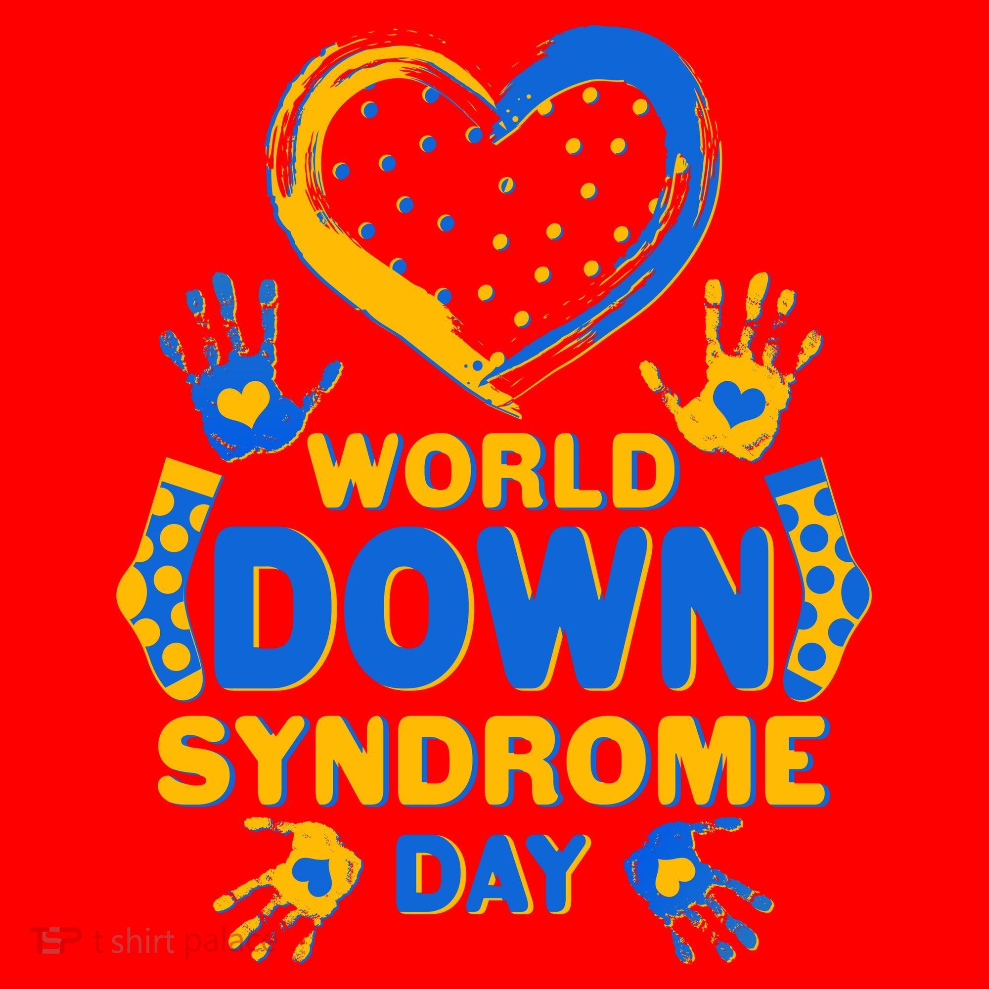 World Down Syndrome Day Painted Hands And Polka Dots  Santa Hat