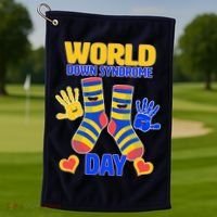 World Down Syndrome Day Socks & Hands Golf Towel thumb 1
