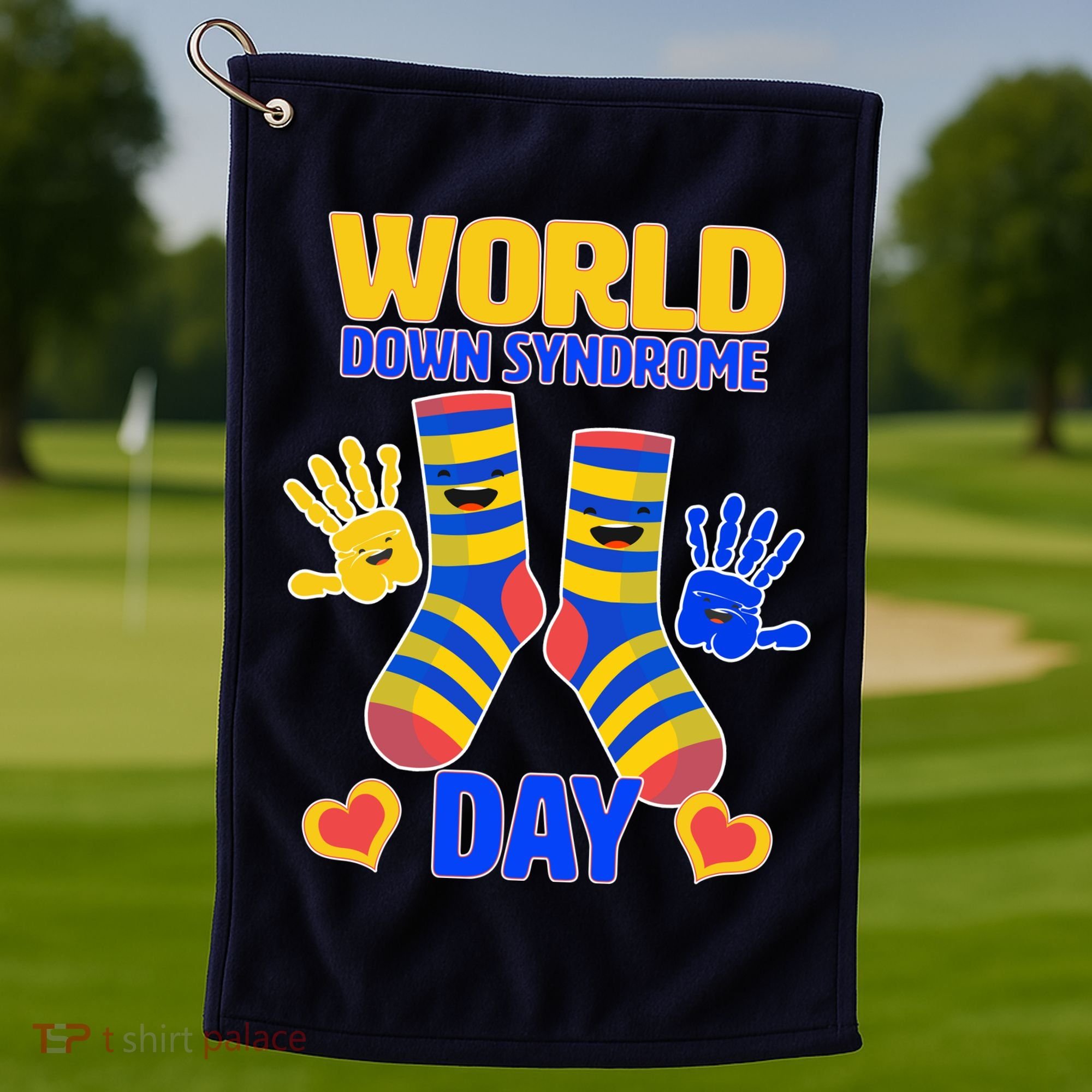 World Down Syndrome Day Socks & Hands Golf Towel