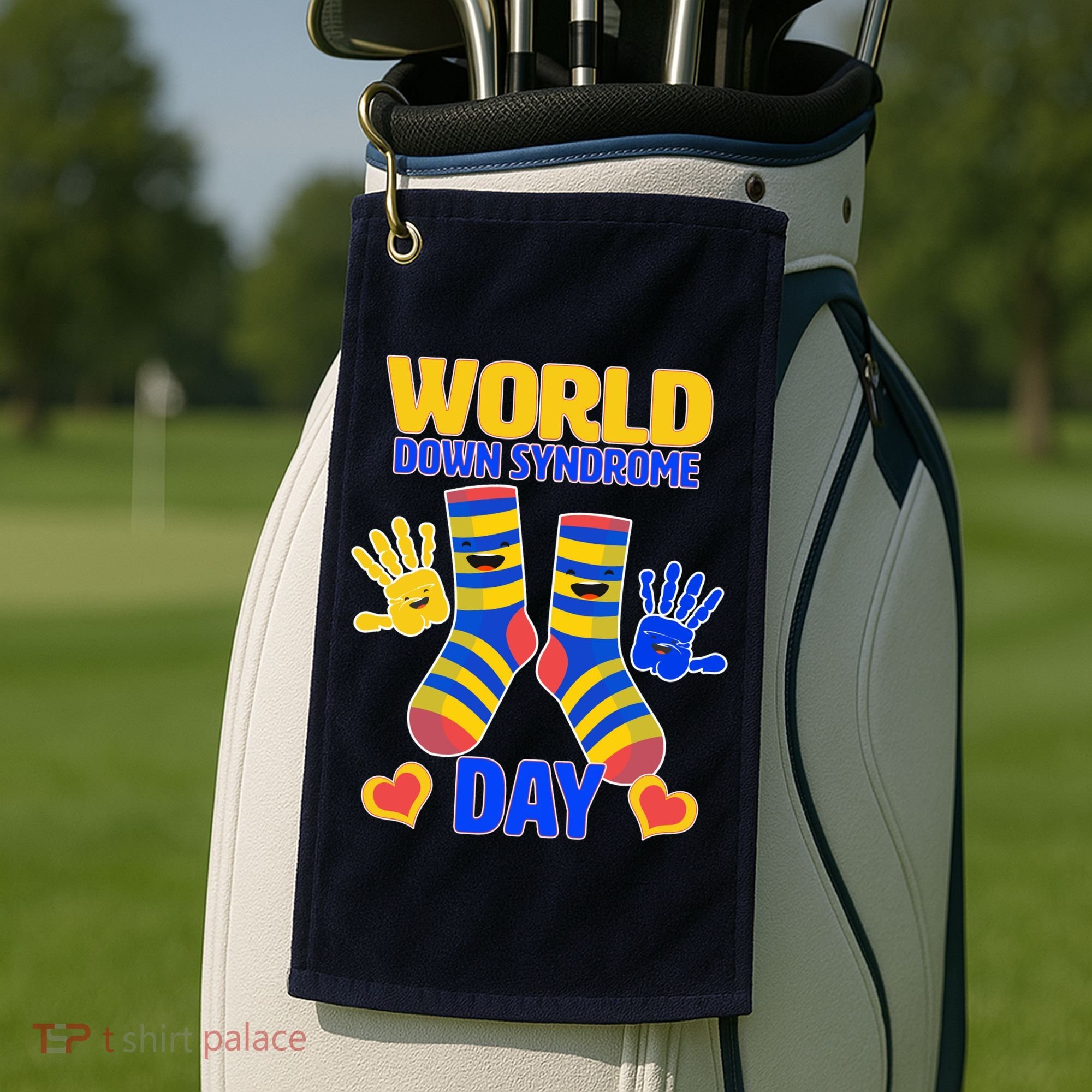 World Down Syndrome Day Socks & Hands Golf Towel
