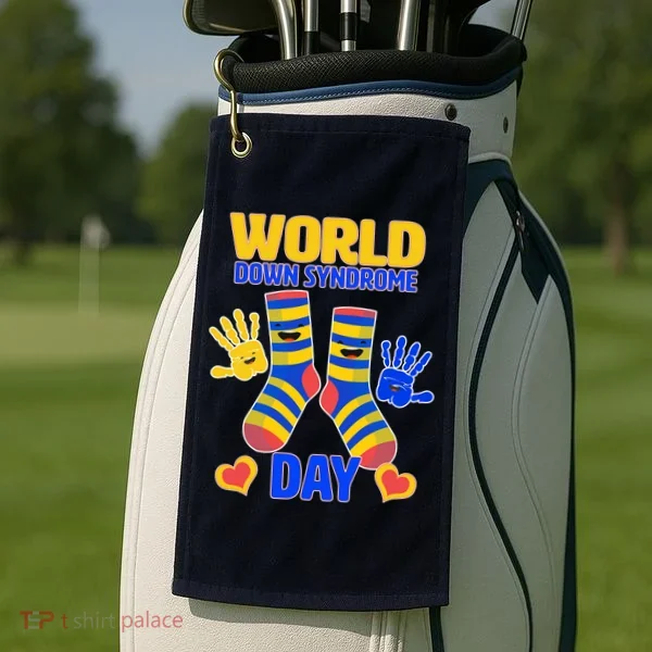 World Down Syndrome Day Socks & Hands Golf Towel