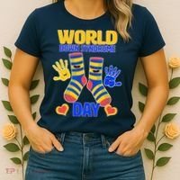 World Down Syndrome Day Socks & Hands Women's T-Shirt thumb 2