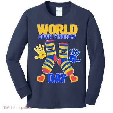 World Down Syndrome Day Socks & Hands Kids Long Sleeve Shirt