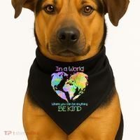 World Full Of Love Be Kind USA-Made Doggie Bandana thumb 1