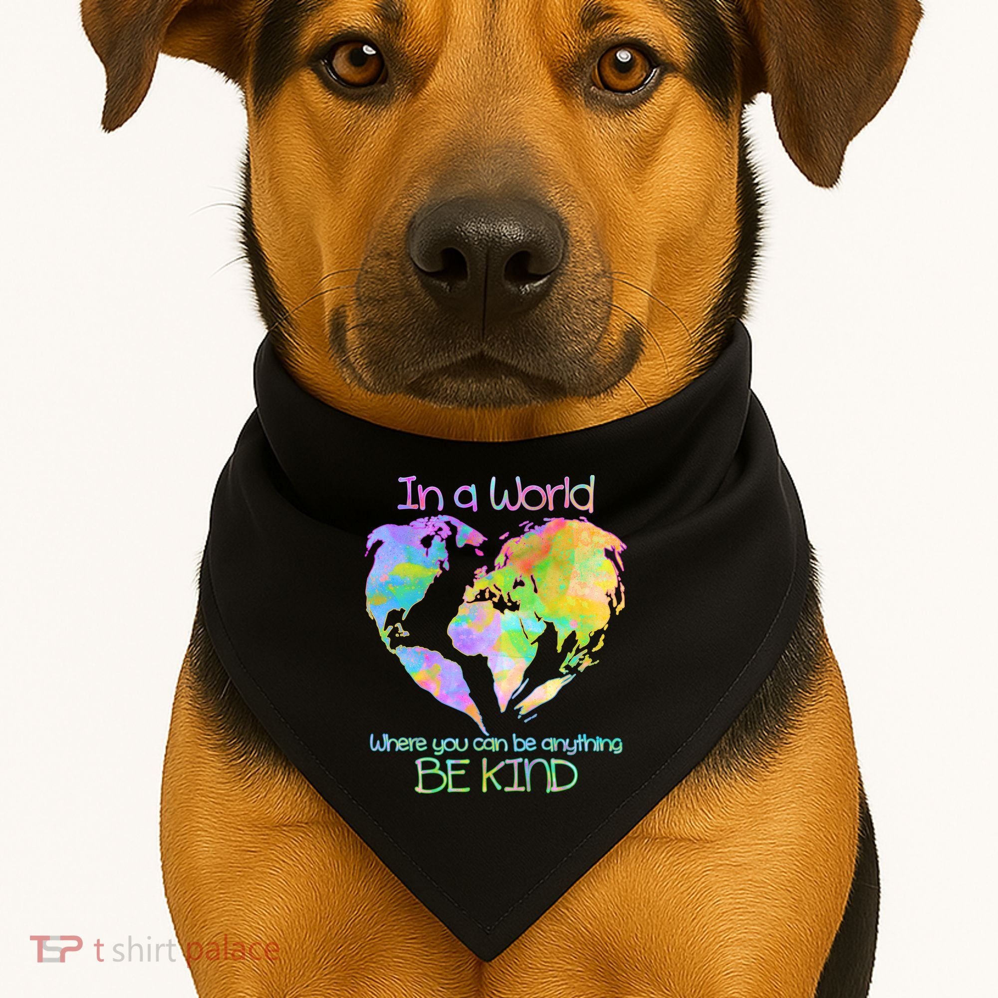 World Full Of Love Be Kind USA-Made Doggie Bandana