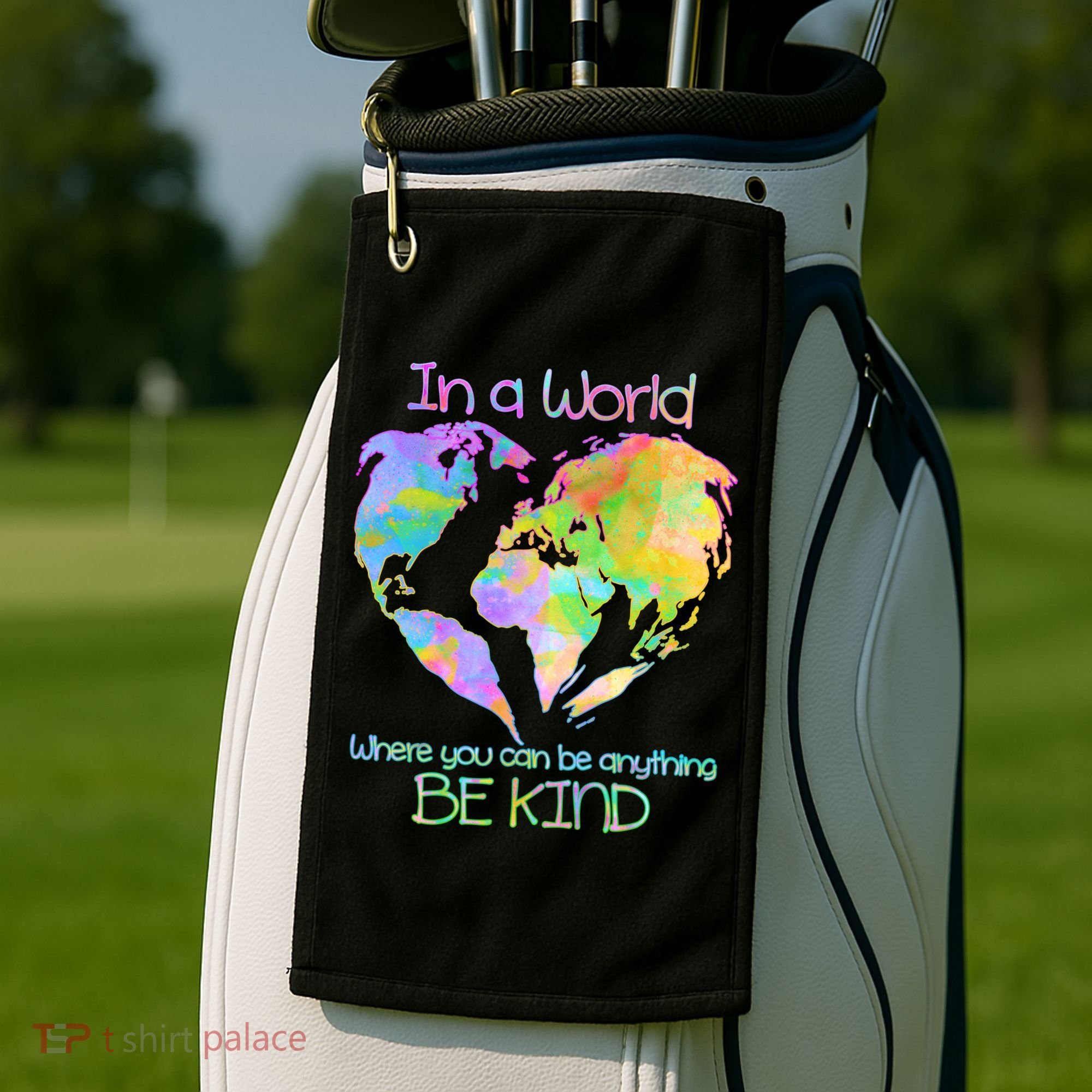World Full Of Love Be Kind Golf Towel