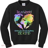 World Full Of Love Be Kind Kids Sweatshirt thumb 0