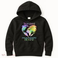World Full Of Love Be Kind Kids Hoodie thumb 0