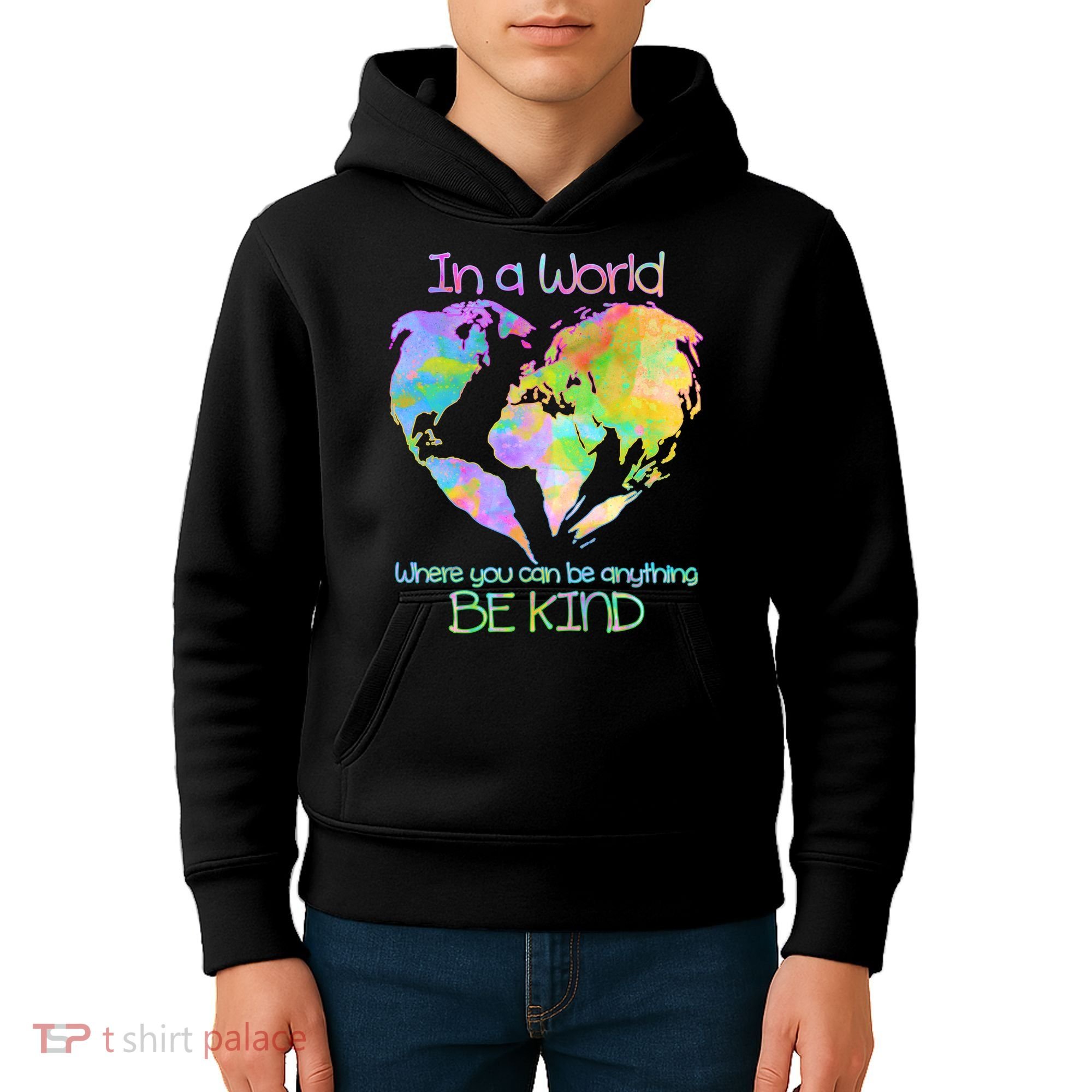World Full Of Love Be Kind Kids Hoodie