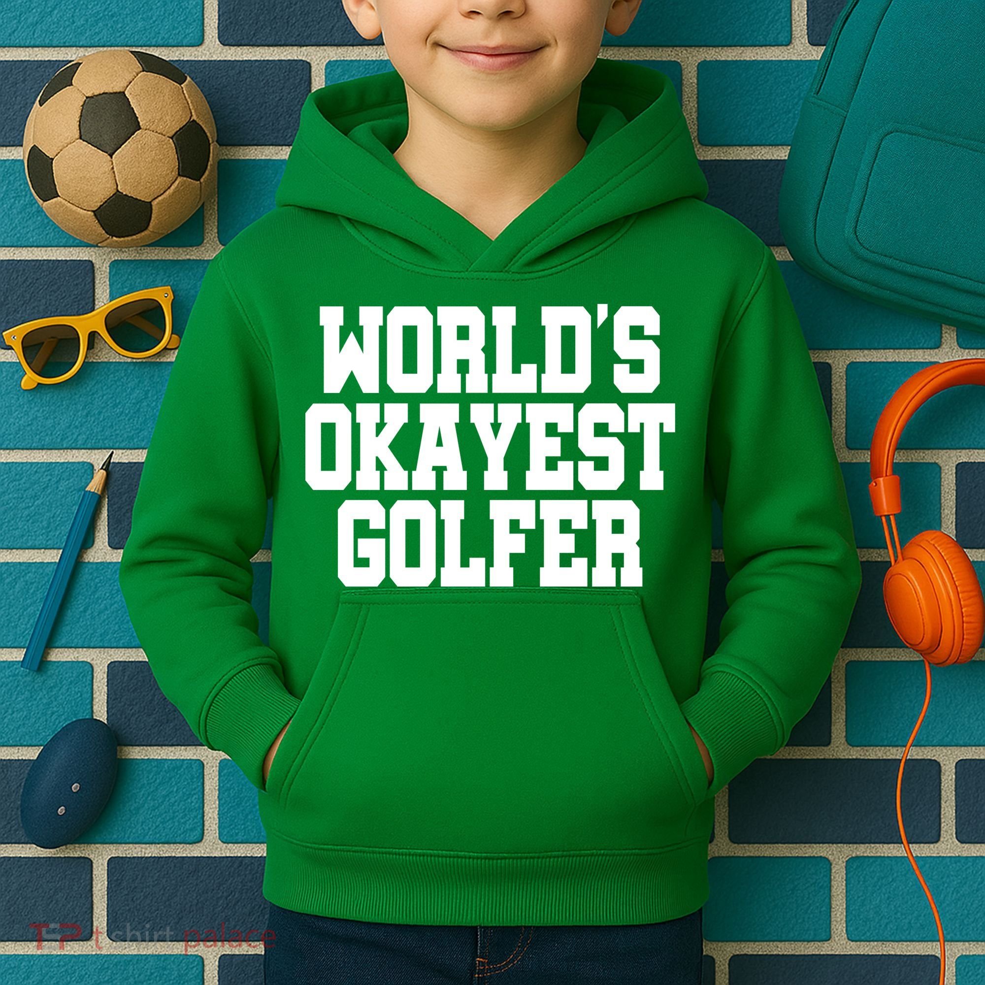 World Okayest Golfer Kids Hoodie