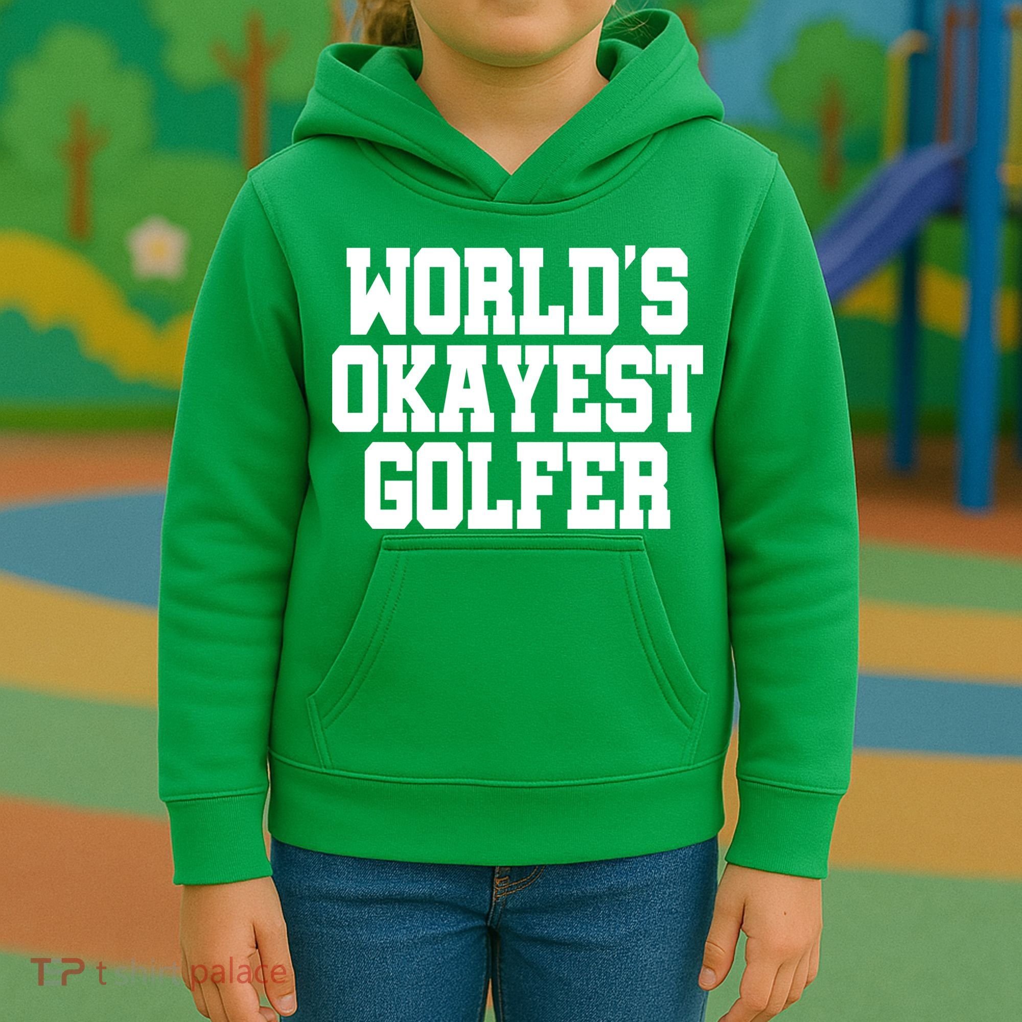 World Okayest Golfer Kids Hoodie