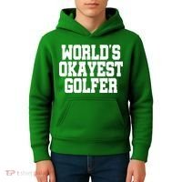 World Okayest Golfer Kids Hoodie thumb 4