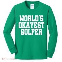 World Okayest Golfer Kids Long Sleeve Shirt thumb 0