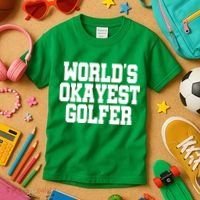 World Okayest Golfer Kids T-Shirt thumb 3