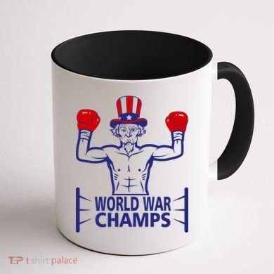 World War Champs Uncle Sam Coffee Mug back