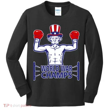 World War Champs Uncle Sam Kids Long Sleeve Shirt