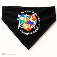 World Where You Can Be Anything Be Kind Autism Heart USA-Made Doggie Bandana thumb 0