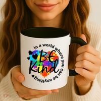 World Where You Can Be Anything Be Kind Autism Heart Coffee Mug thumb 3