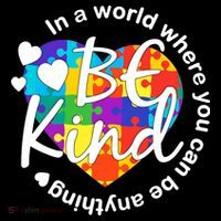 World Where You Can Be Anything Be Kind Autism Heart Women's Hoodie thumb 2