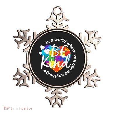 World Where You Can Be Anything Be Kind Autism Heart Ornament