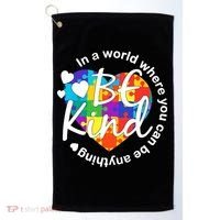 World Where You Can Be Anything Be Kind Autism Heart Golf Towel thumb 0