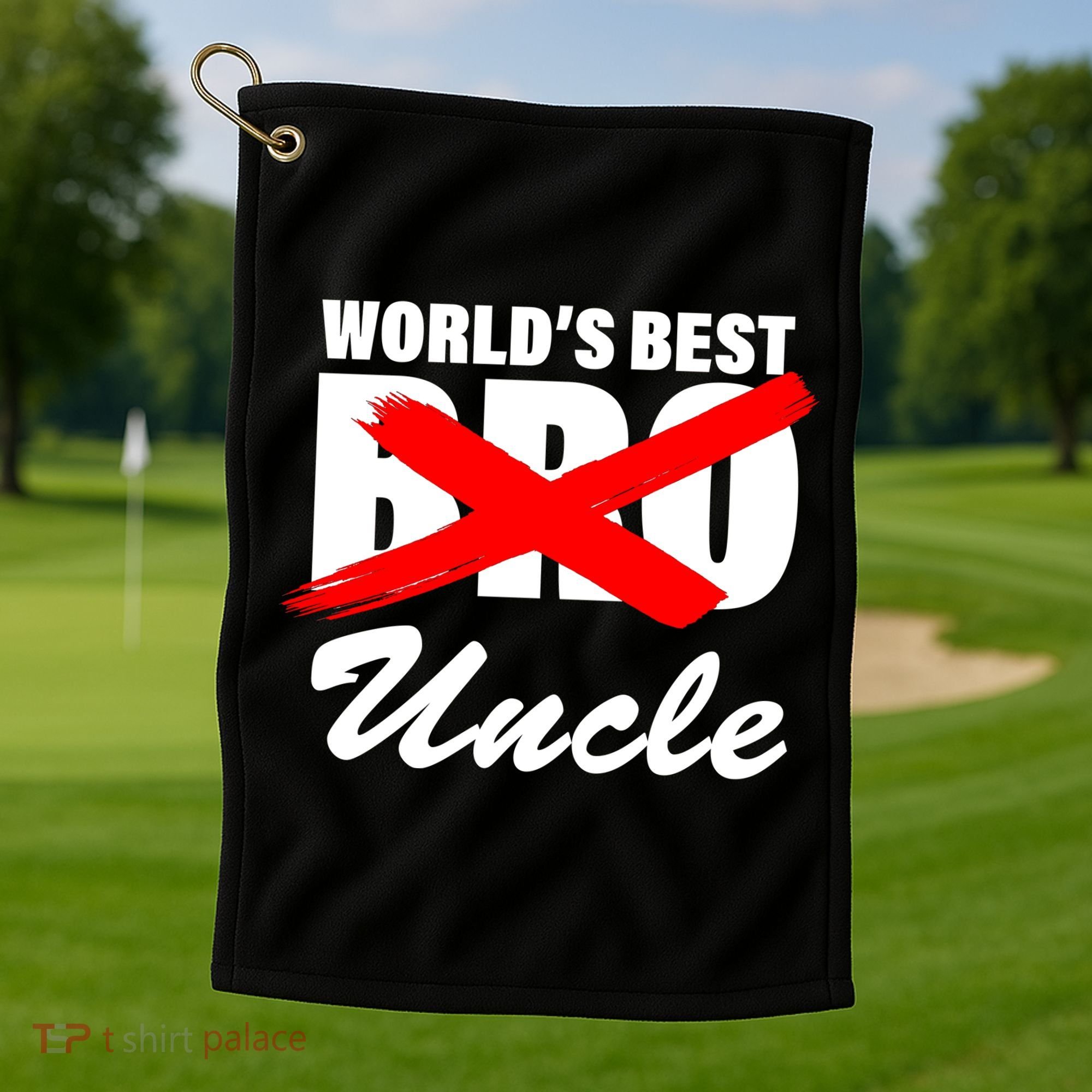 Worlds Best Bro (Uncle) Funny Golf Towel