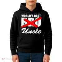 Worlds Best Bro (Uncle) Funny Kids Hoodie thumb 4