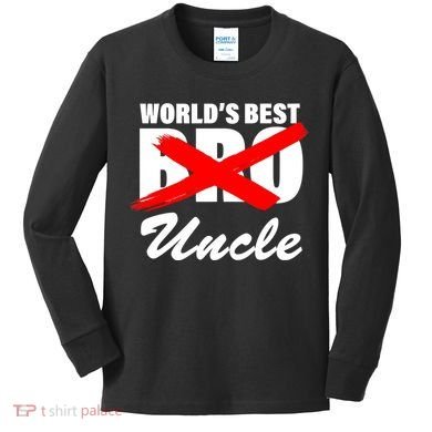 Worlds Best Bro (Uncle) Funny Kids Long Sleeve Shirt