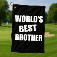 World's Best Brother Golf Towel thumb 1