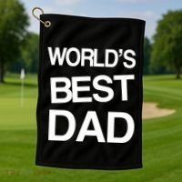 World's Best Dad Golf Towel thumb 1