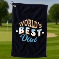 World's Best Dad Wave Golf Towel thumb 1