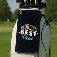 World's Best Dad Wave Golf Towel thumb 2