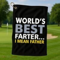 World's Best Farter I Mean Father Golf Towel thumb 1