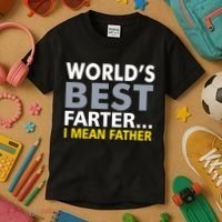 World's Best Farter I Mean Father Kids T-Shirt thumb 3