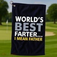 World's Best Farter I Mean Father Funny Dad Golf Towel thumb 1