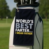 World's Best Farter I Mean Father Funny Dad Golf Towel thumb 2