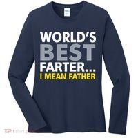 World's Best Farter I Mean Father Funny Dad Women's Long Sleeve Shirt thumb 0