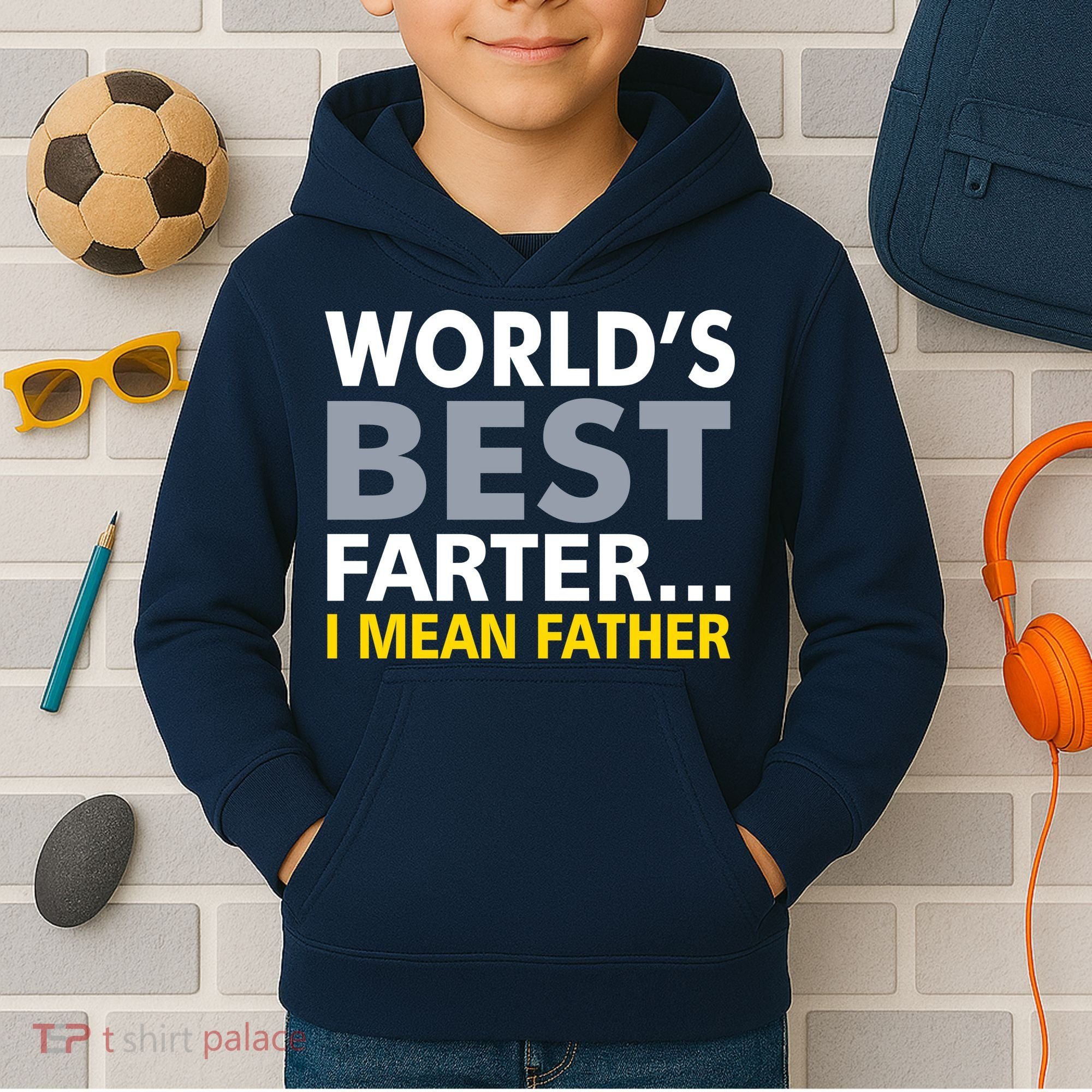 World's Best Farter I Mean Father Funny Dad Kids Hoodie