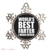 World's Best Farter I Mean Father Funny Dad Logo Ornament thumb 0