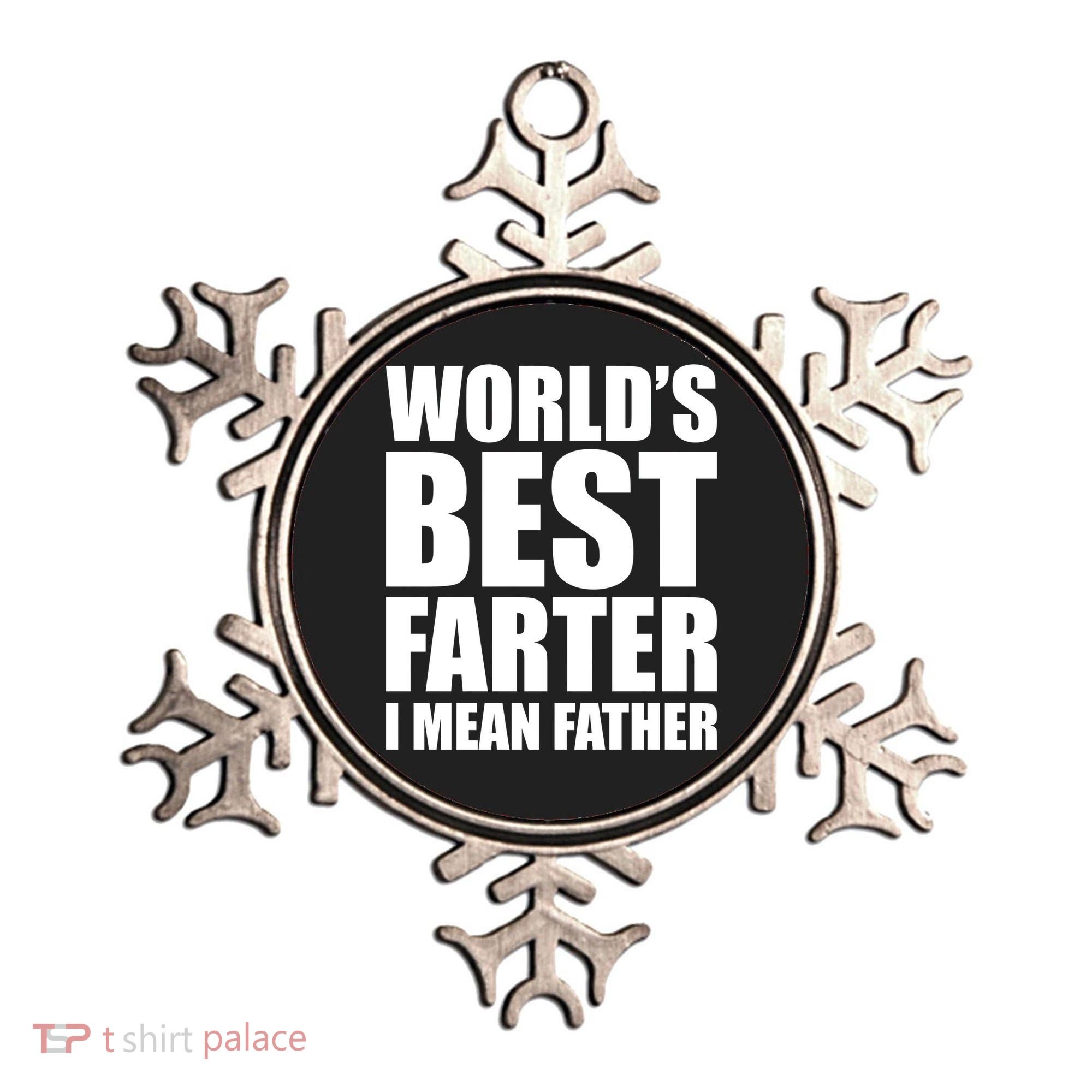 World's Best Farter I Mean Father Funny Dad Logo Ornament