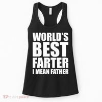 World's Best Farter I Mean Father Funny Dad Logo Women's Tank Top thumb 0