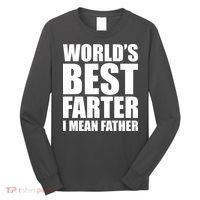 World's Best Farter I Mean Father Funny Dad Logo Long Sleeve Shirt thumb 0