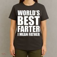 World's Best Farter I Mean Father Funny Dad Logo T-Shirt thumb 4