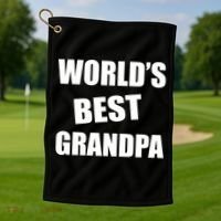 World's Best Grandpa Golf Towel thumb 1