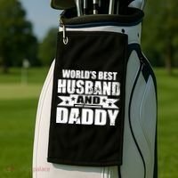 World's Best Husband And Daddy Golf Towel thumb 2