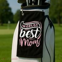Worlds Best Mom Mothers Day Gift Golf Towel thumb 2